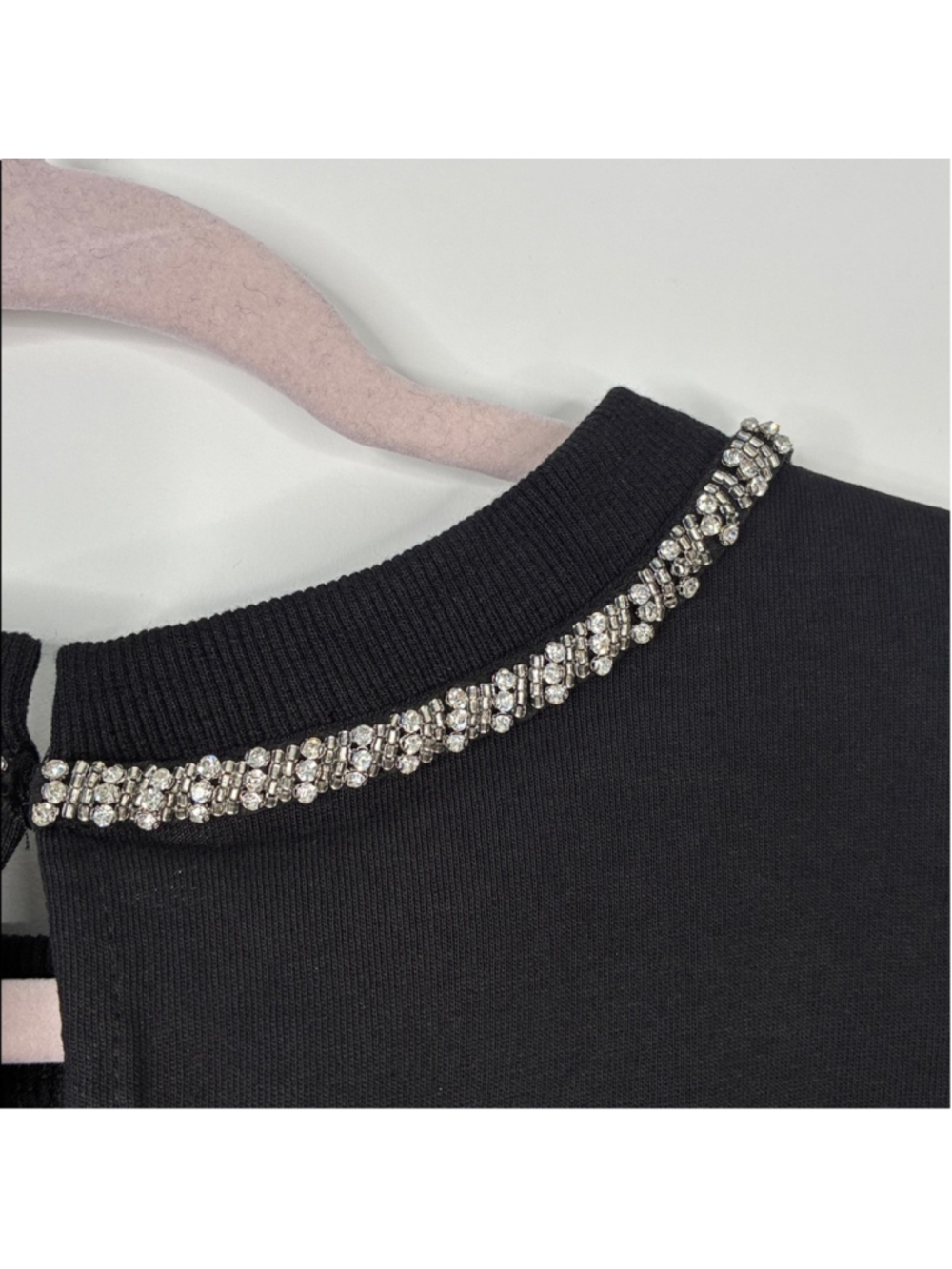 Anthropologie Mave Rhinestone Tee Black with Rhinestone Bow Detail Size L #0043 - Picture 16 of 17